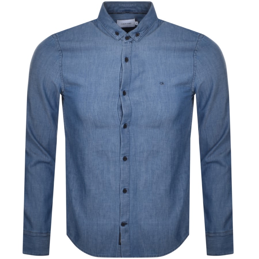 Alternative Image for ProductCalvin Klein Chambray Long Sleeved Shirt Blue1