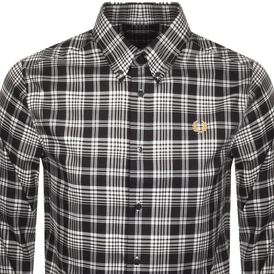 Alternative Image for ProductFred Perry Monochrome Check Long Sleeved Shirt Bla2