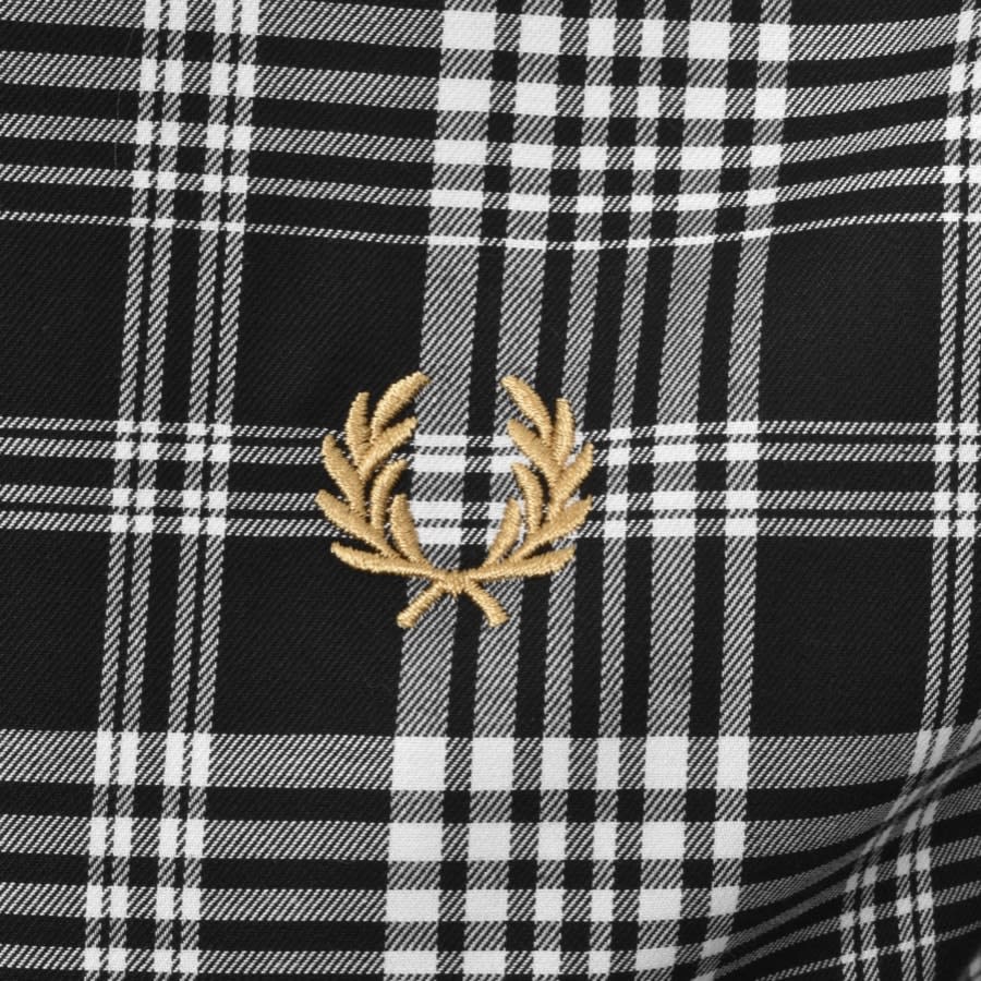 Alternative Image for ProductFred Perry Monochrome Check Long Sleeved Shirt Bla3