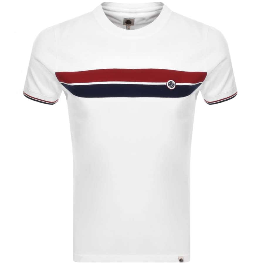 Alternative Image for ProductPretty Green Chest Stripe T Shirt White1