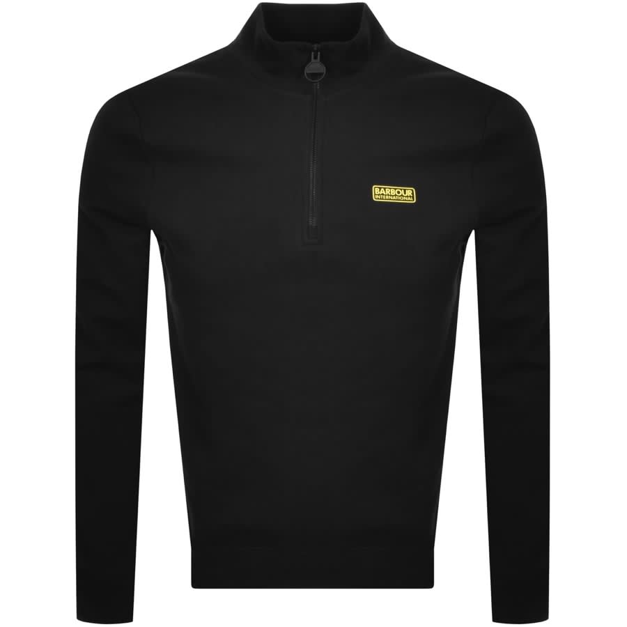 Alternative Image for ProductBarbour International Half Zip Logo Jumper Black1