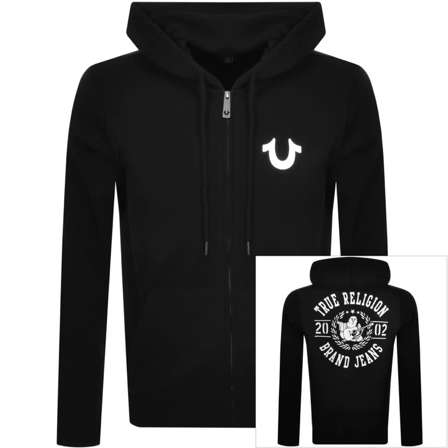 Alternative Image for ProductTrue Religion Logo Zip Hoodie Black1