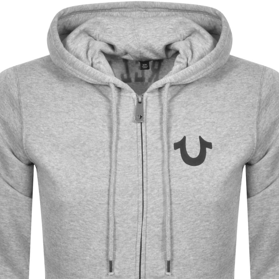 Alternative Image for ProductTrue Religion Logo Zip Hoodie Grey2