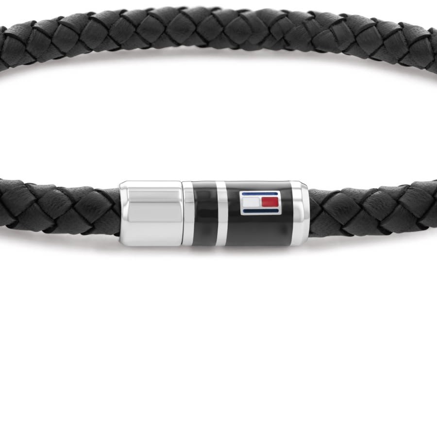 Alternative Image for ProductTommy Hilfiger Braided Leather Bracelet Black2