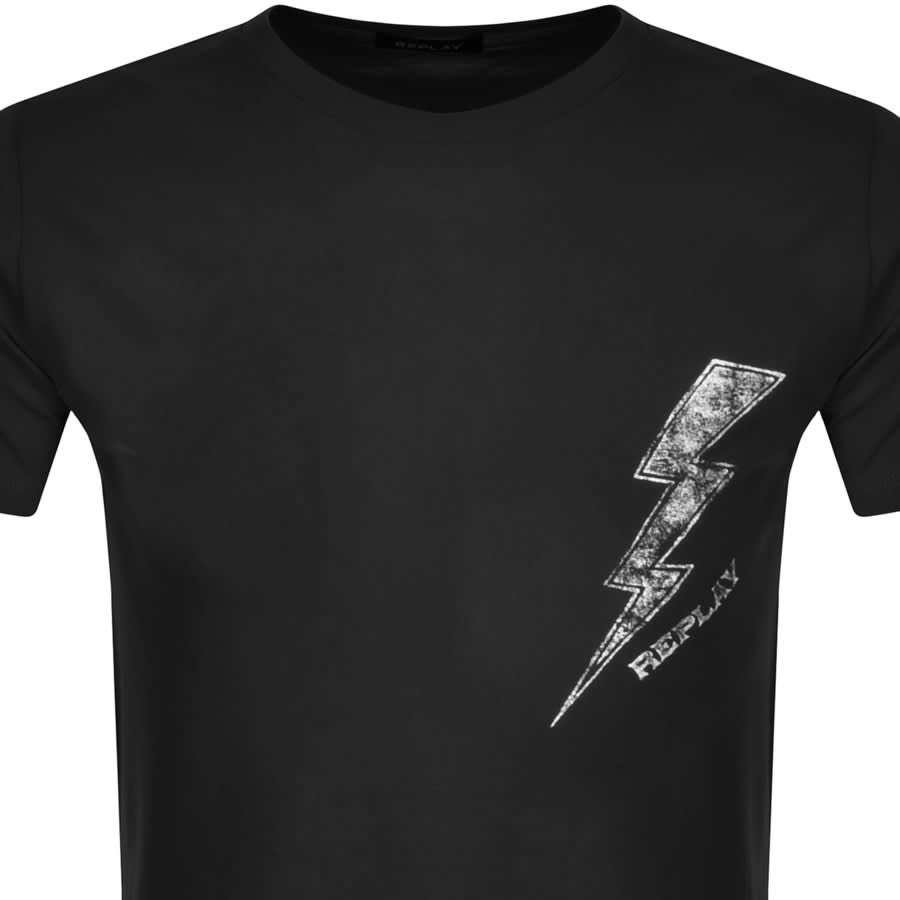 Alternative Image for ProductReplay Logo Crew Neck T Shirt Black2