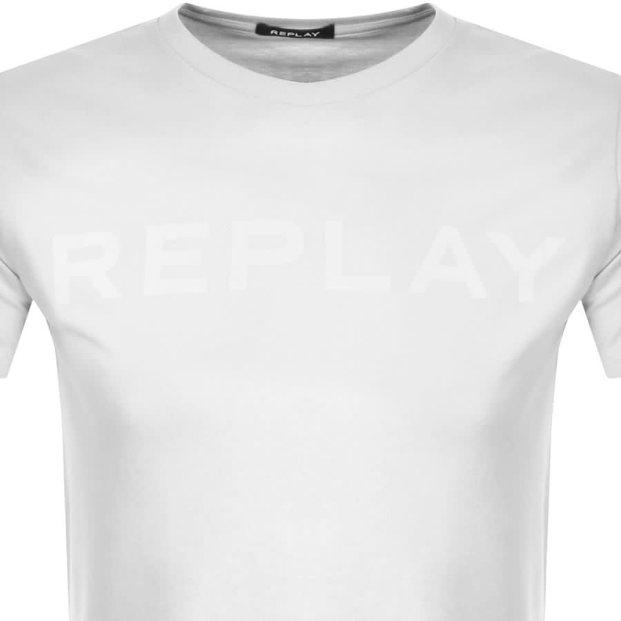Alternative Image for ProductReplay Logo Crew Neck T Shirt White2