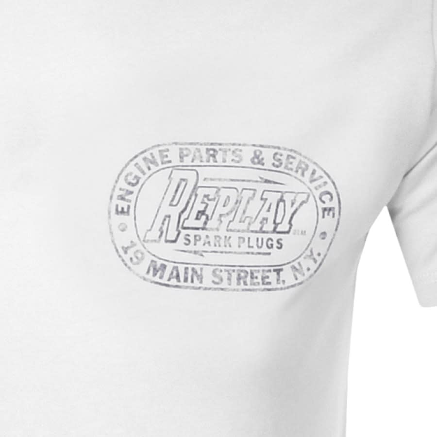 Alternative Image for ProductReplay Logo Crew Neck T Shirt White3