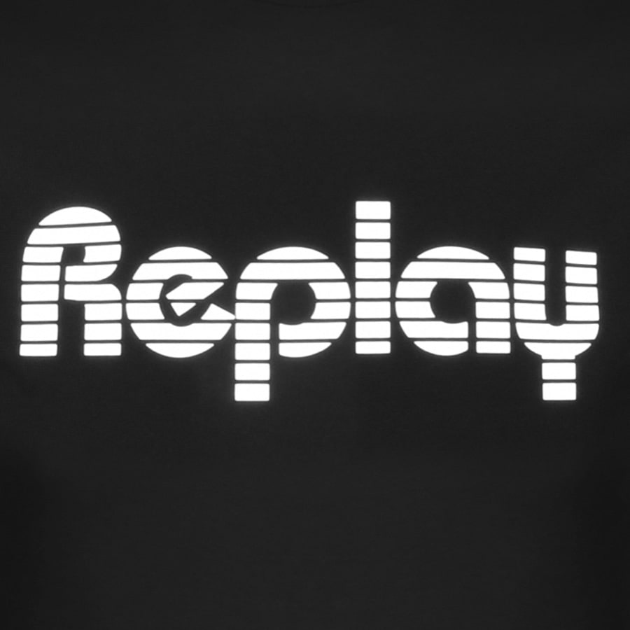 Alternative Image for ProductReplay Logo Crew Neck T Shirt Black3
