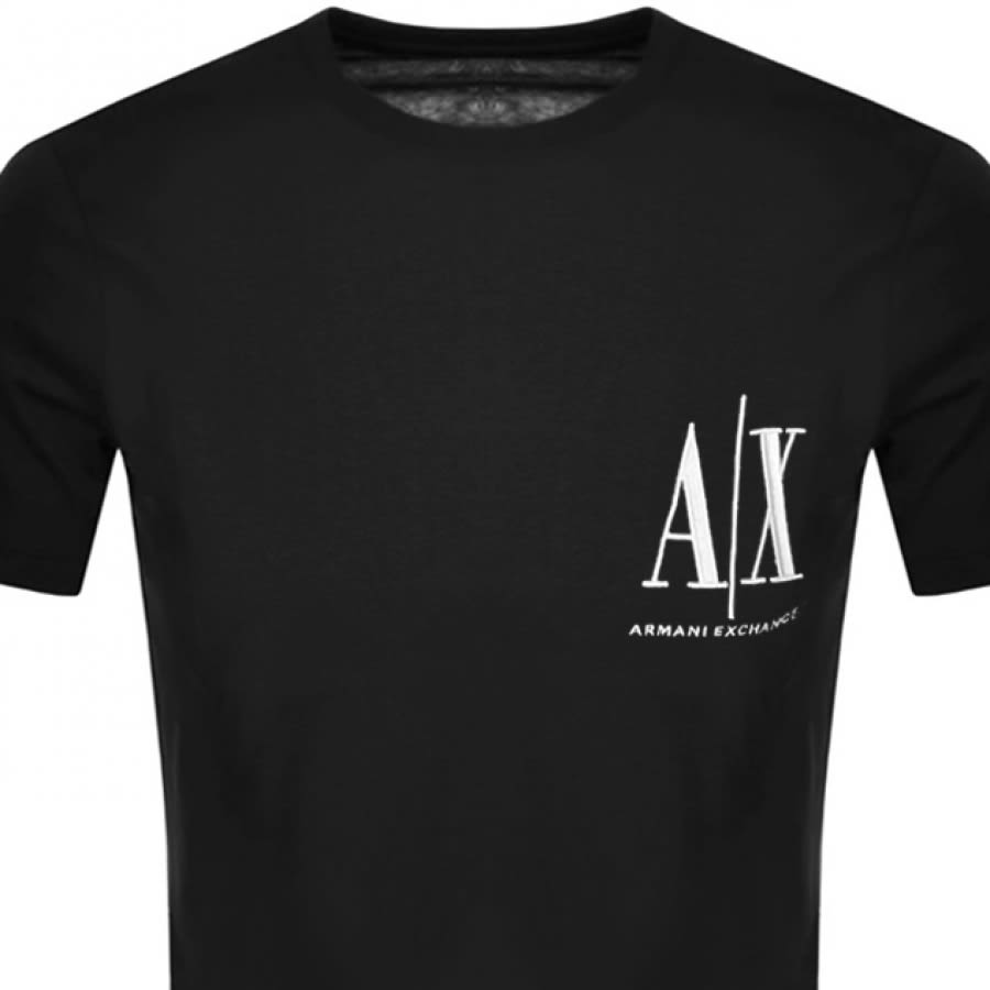 Alternative Image for ProductArmani Exchange Crew Neck Logo T Shirt Black2