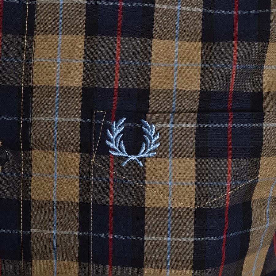 Alternative Image for ProductFred Perry Checked Short Sleeved Shirt Navy3