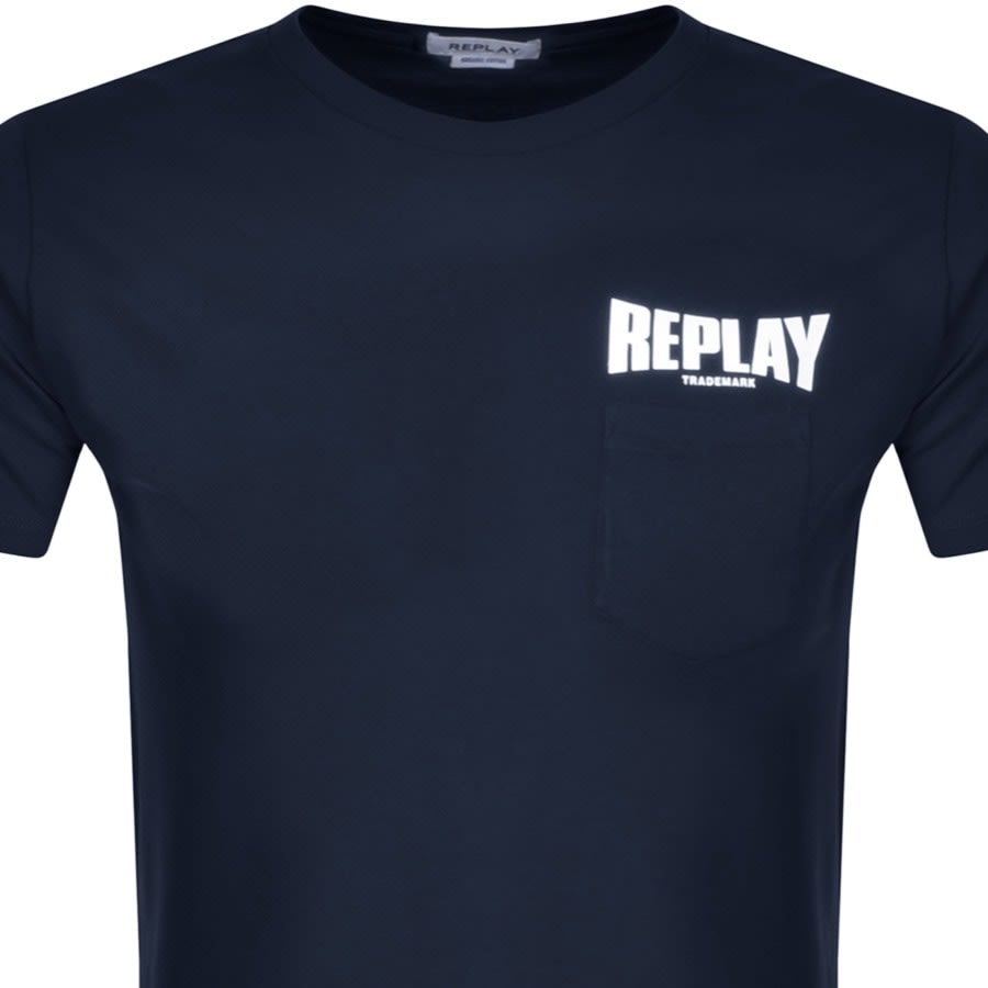 Alternative Image for ProductReplay Logo Crew Neck T Shirt Navy2