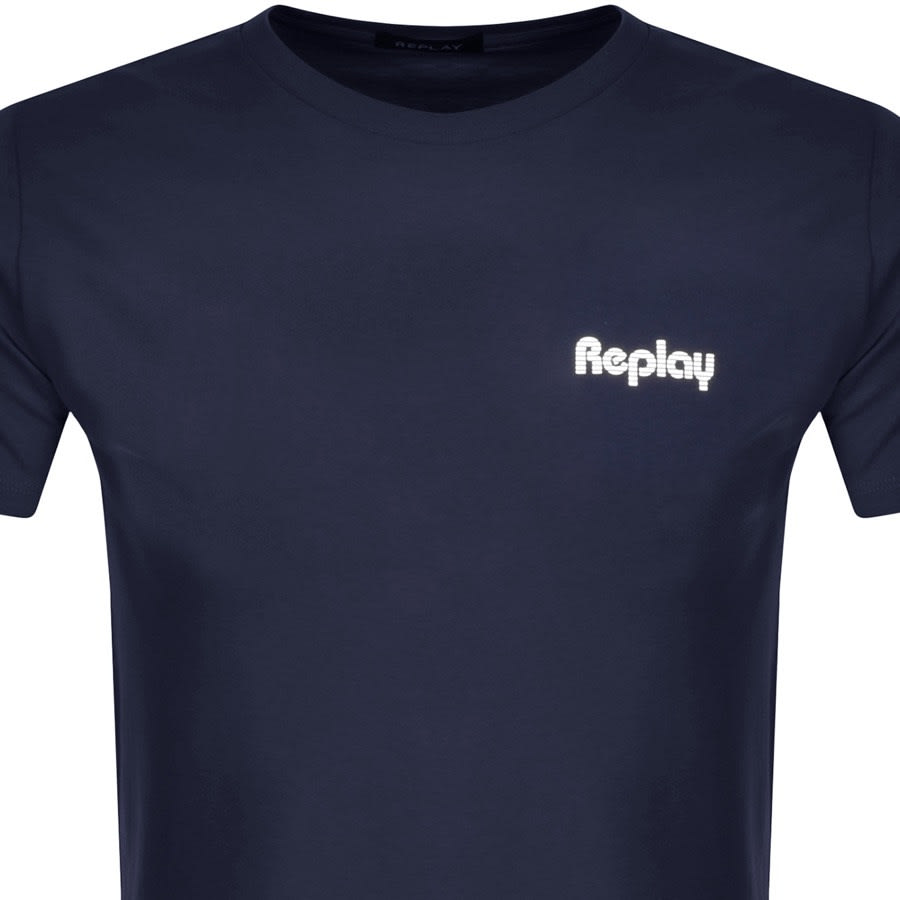 Alternative Image for ProductReplay Logo Crew Neck T Shirt Navy2