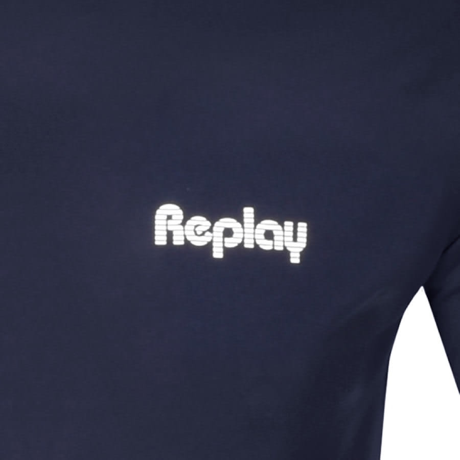 Alternative Image for ProductReplay Logo Crew Neck T Shirt Navy3