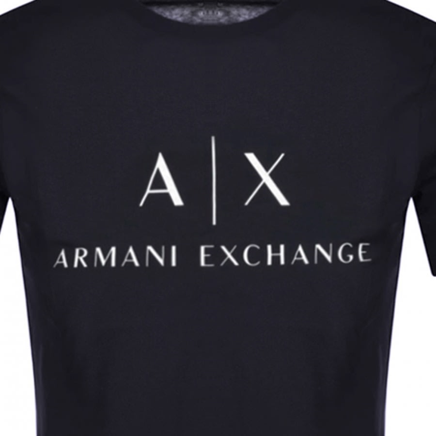 Alternative Image for ProductArmani Exchange Slim Crew Neck Logo T Shirt Navy3