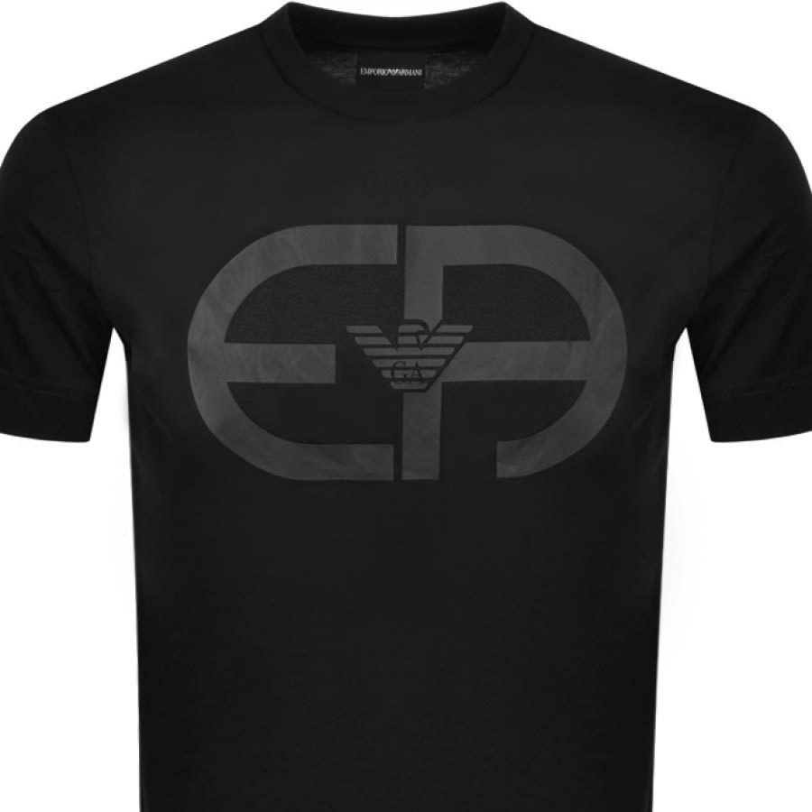 Alternative Image for ProductEmporio Armani Crew Neck Logo T Shirt Black2