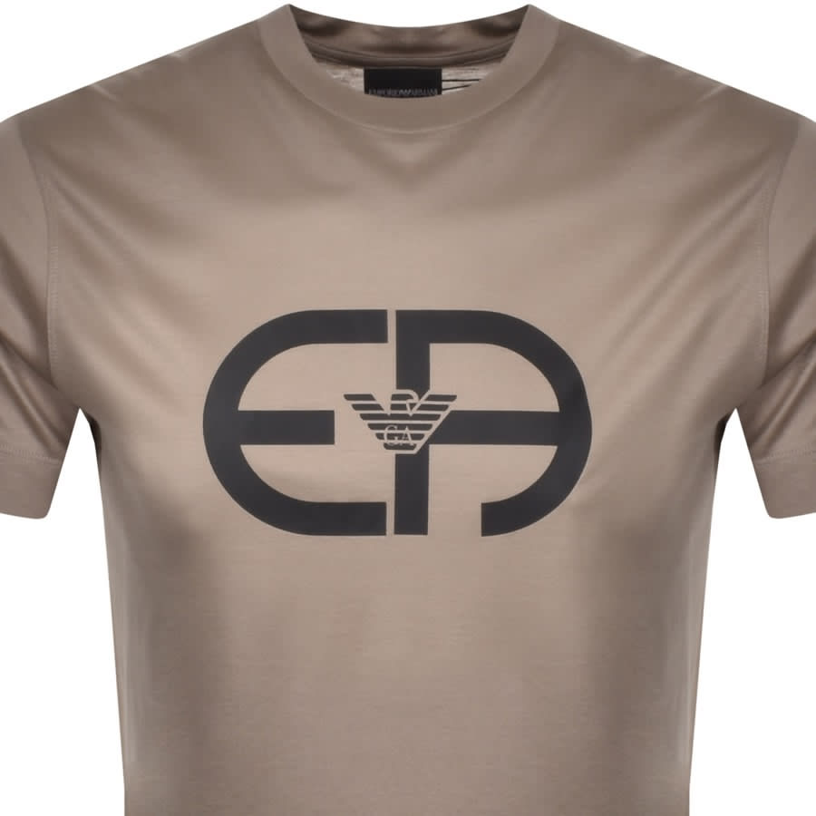 Alternative Image for ProductEmporio Armani Crew Neck Logo T Shirt Beige2