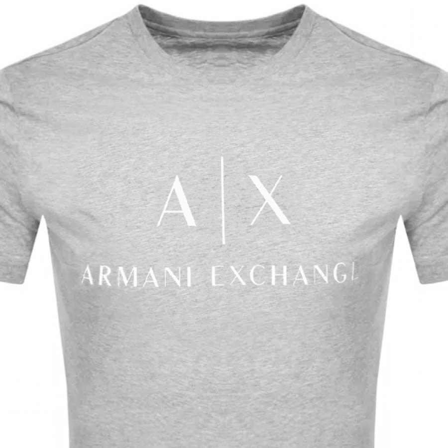 Alternative Image for ProductArmani Exchange Slim Crew Neck Logo T Shirt Grey2