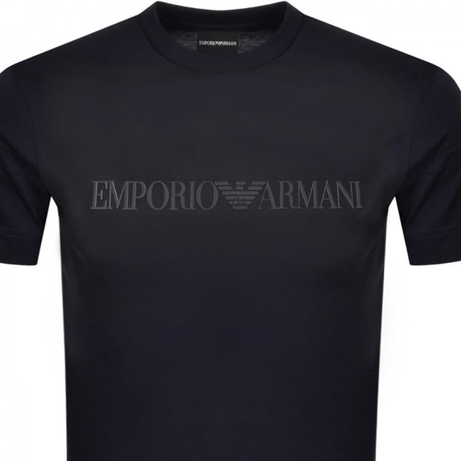 Alternative Image for ProductEmporio Armani Crew Neck Logo T Shirt Navy2