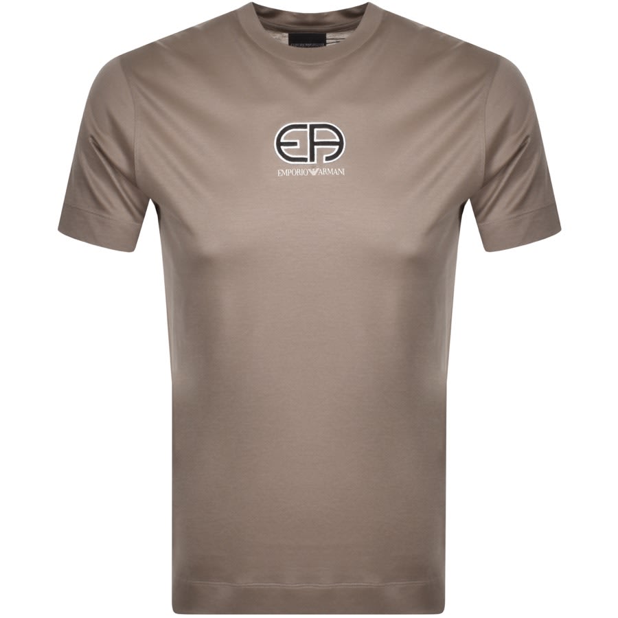 Alternative Image for ProductEmporio Armani Crew Neck Logo T Shirt Beige1