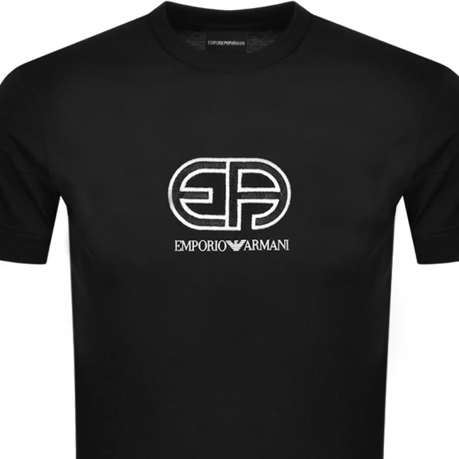 Alternative Image for ProductEmporio Armani Crew Neck Logo T Shirt Black2