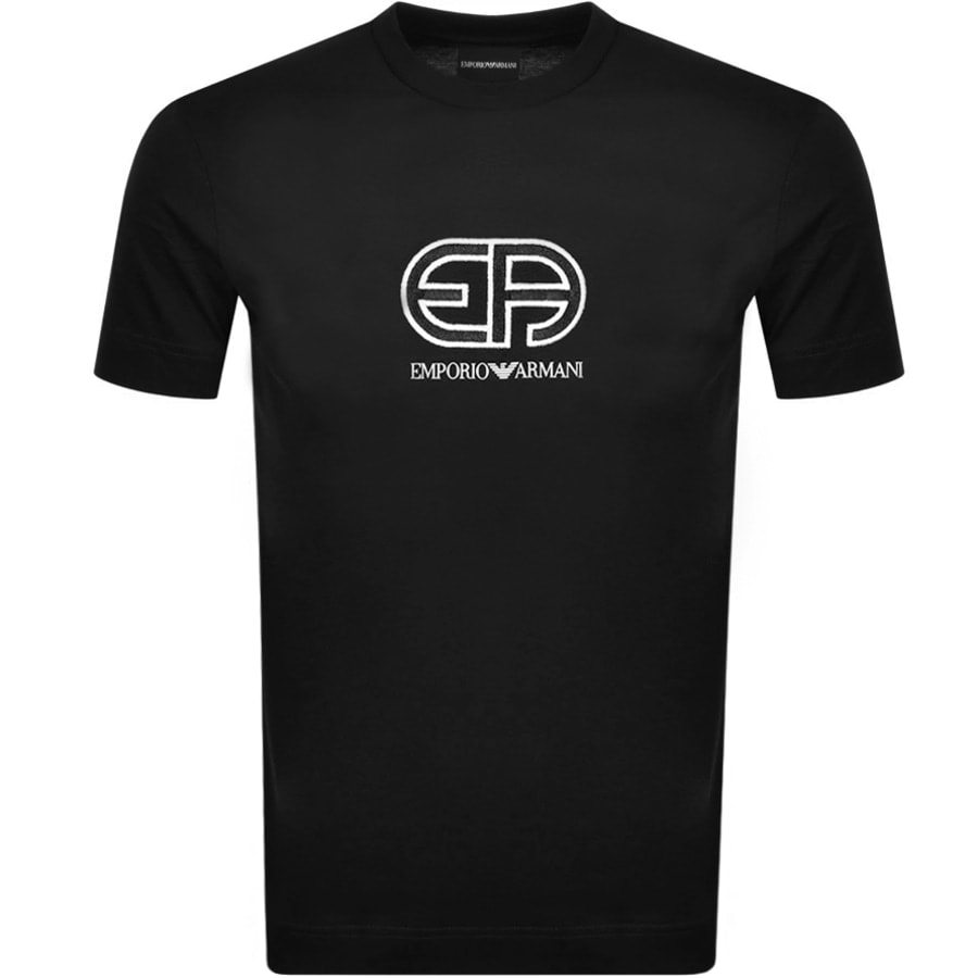 Alternative Image for ProductEmporio Armani Crew Neck Logo T Shirt Black1