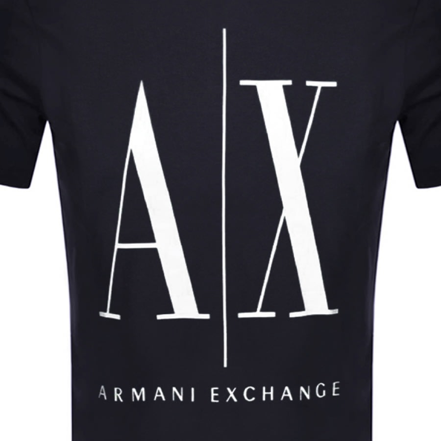 Alternative Image for ProductArmani Exchange Crew Neck Logo T Shirt Navy3
