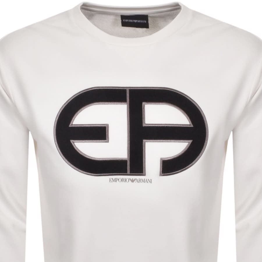 Alternative Image for ProductEmporio Armani Crew Neck Logo Sweatshirt White2