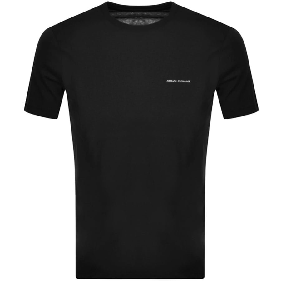 Alternative Image for ProductArmani Exchange Crew Neck Logo T Shirt Black1