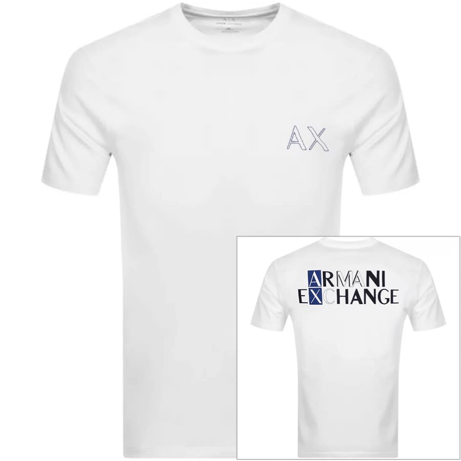 Alternative Image for ProductArmani Exchange Crew Neck Logo T Shirt White1