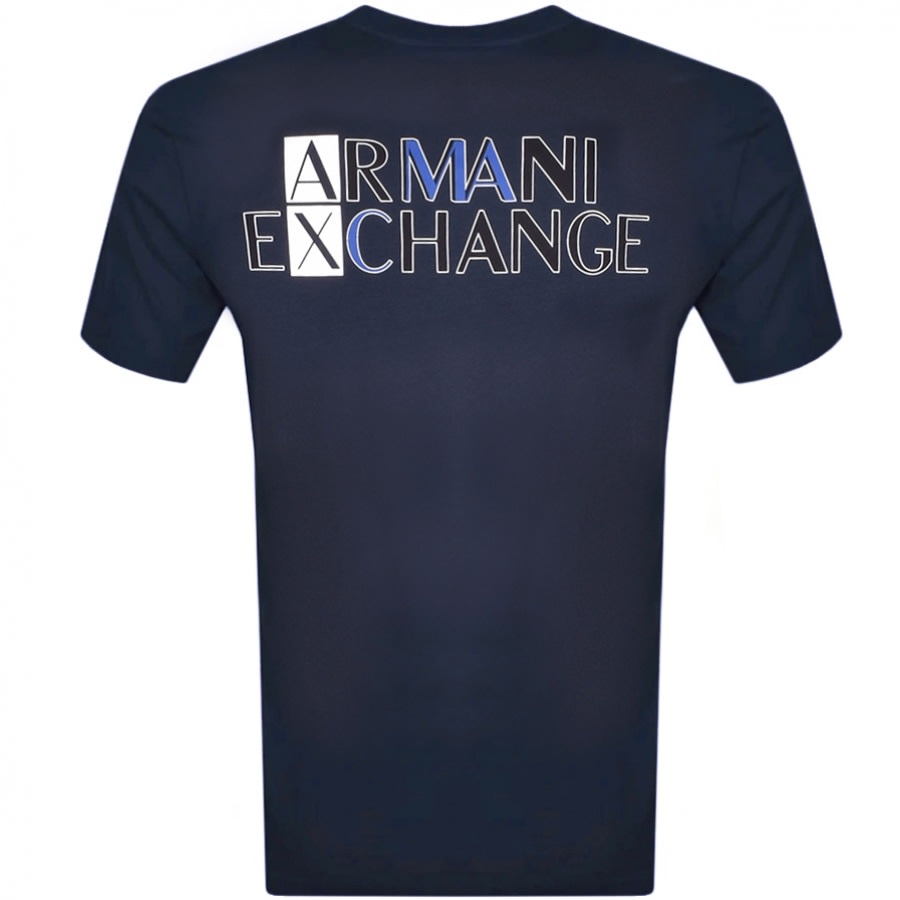 Alternative Image for ProductArmani Exchange Crew Neck Logo T Shirt Navy3