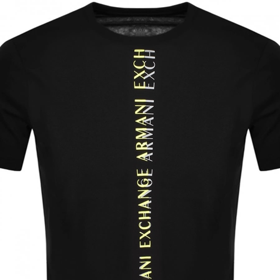 Alternative Image for ProductArmani Exchange Crew Neck Logo T Shirt Black2