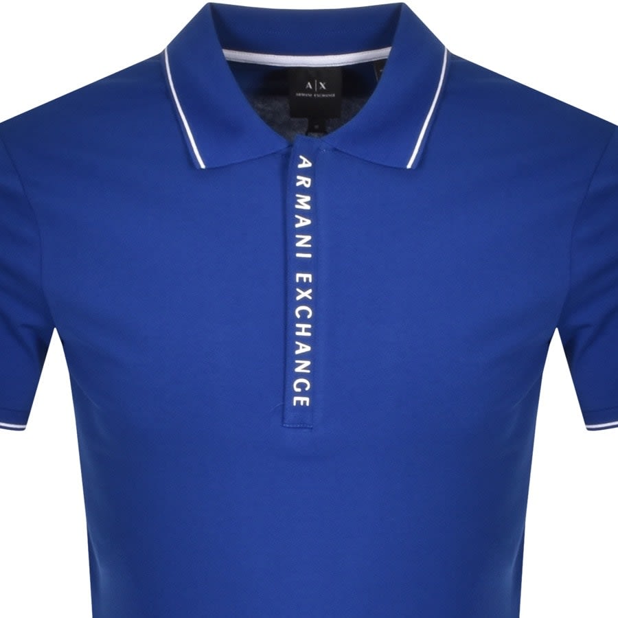 Alternative Image for ProductArmani Exchange Short Sleeved Polo T Shirt Blue2