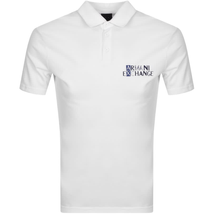 Alternative Image for ProductArmani Exchange Logo Polo T Shirt White1
