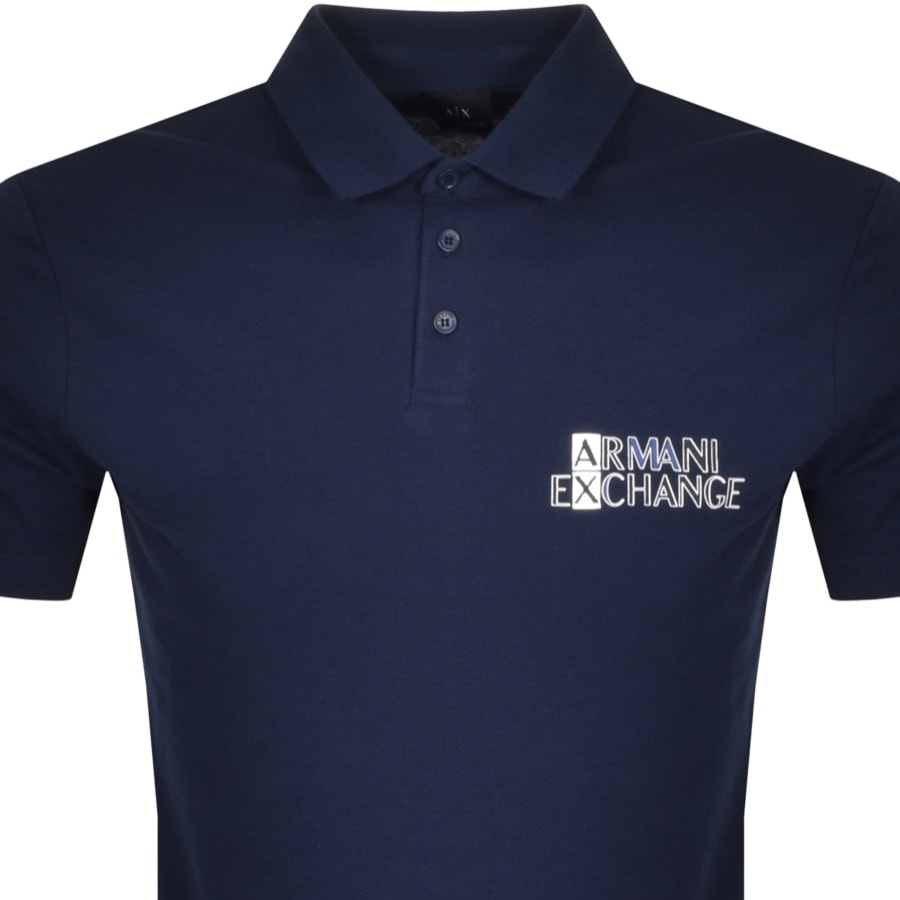 Alternative Image for ProductArmani Exchange Logo Polo T Shirt Navy2