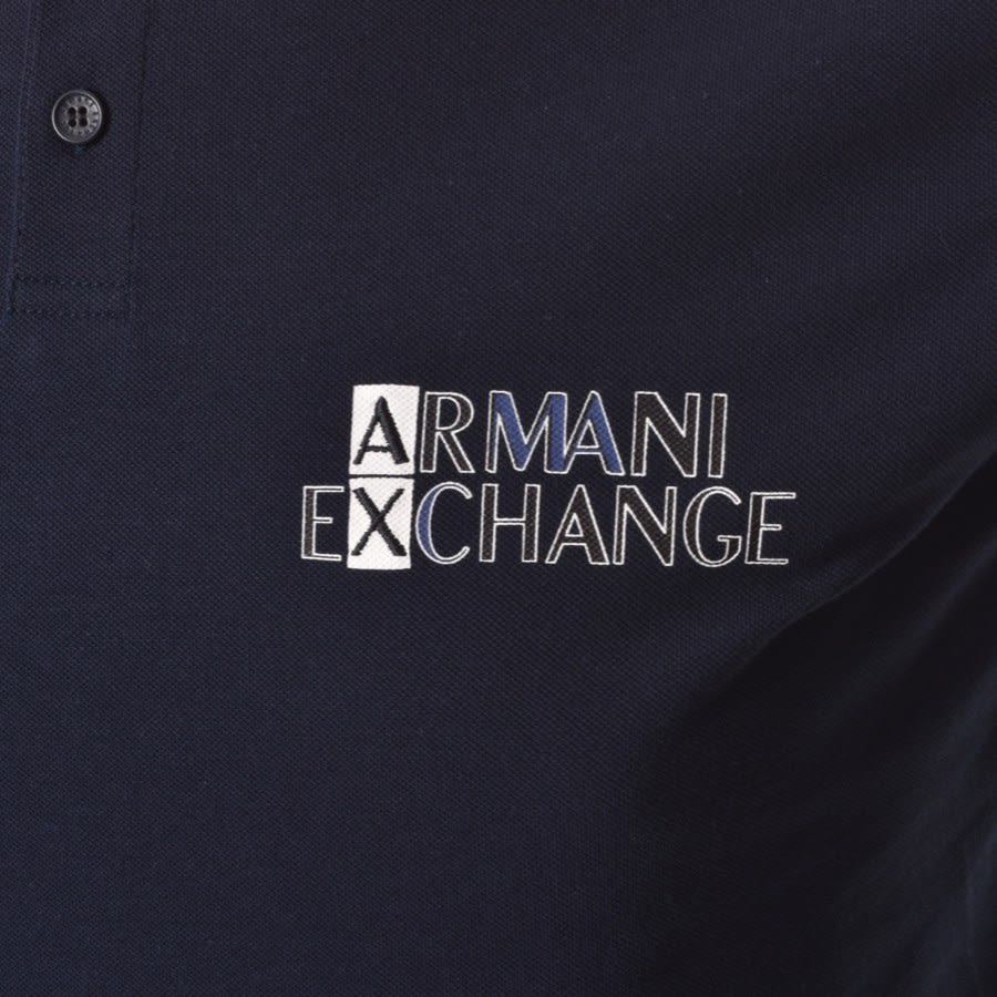 Alternative Image for ProductArmani Exchange Logo Polo T Shirt Navy3