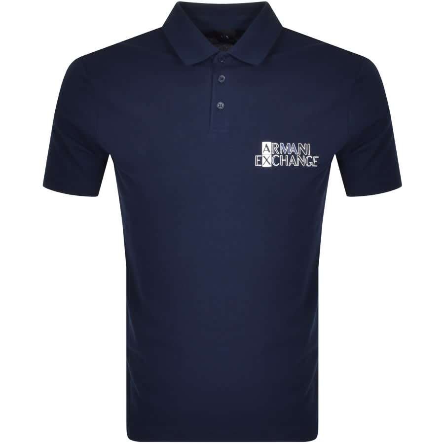 Alternative Image for ProductArmani Exchange Logo Polo T Shirt Navy1