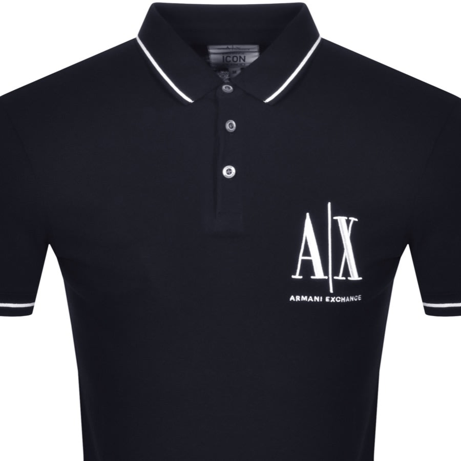 Alternative Image for ProductArmani Exchange Tipped Logo Polo T Shirt Navy2