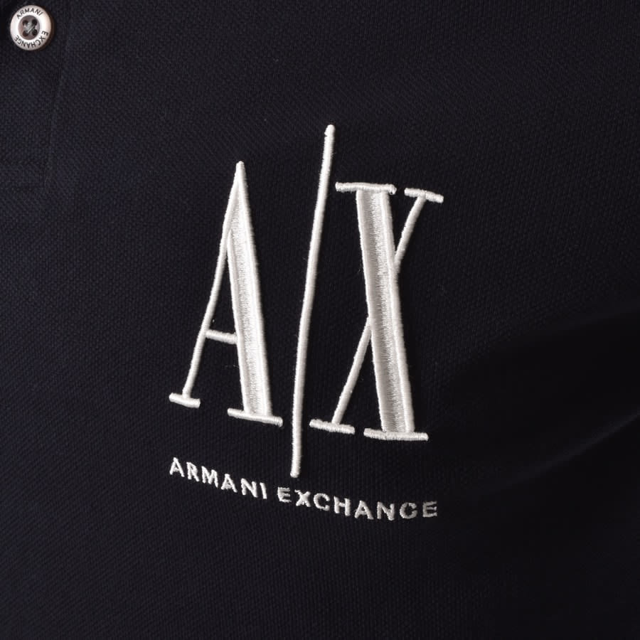 Alternative Image for ProductArmani Exchange Tipped Logo Polo T Shirt Navy3