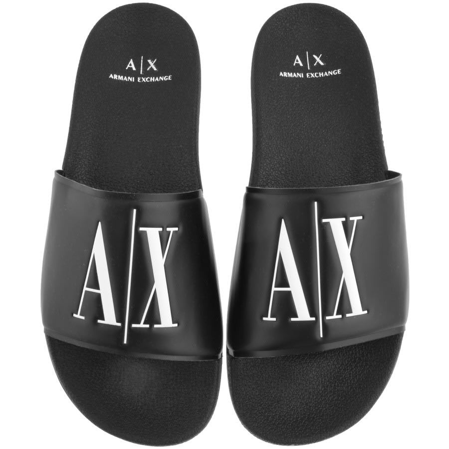 Alternative Image for ProductArmani Exchange Logo Sliders Black1