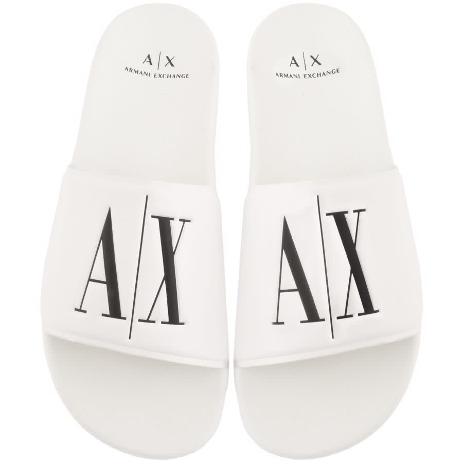 Alternative Image for ProductArmani Exchange Logo Sliders White1