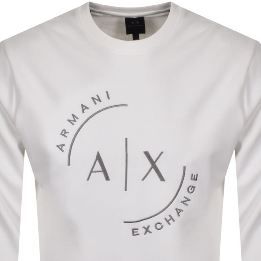 Alternative Image for ProductArmani Exchange Crew Neck Logo Sweatshirt White2