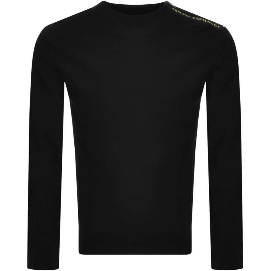 Alternative Image for ProductArmani Exchange Crew Neck Knit Jumper Black1