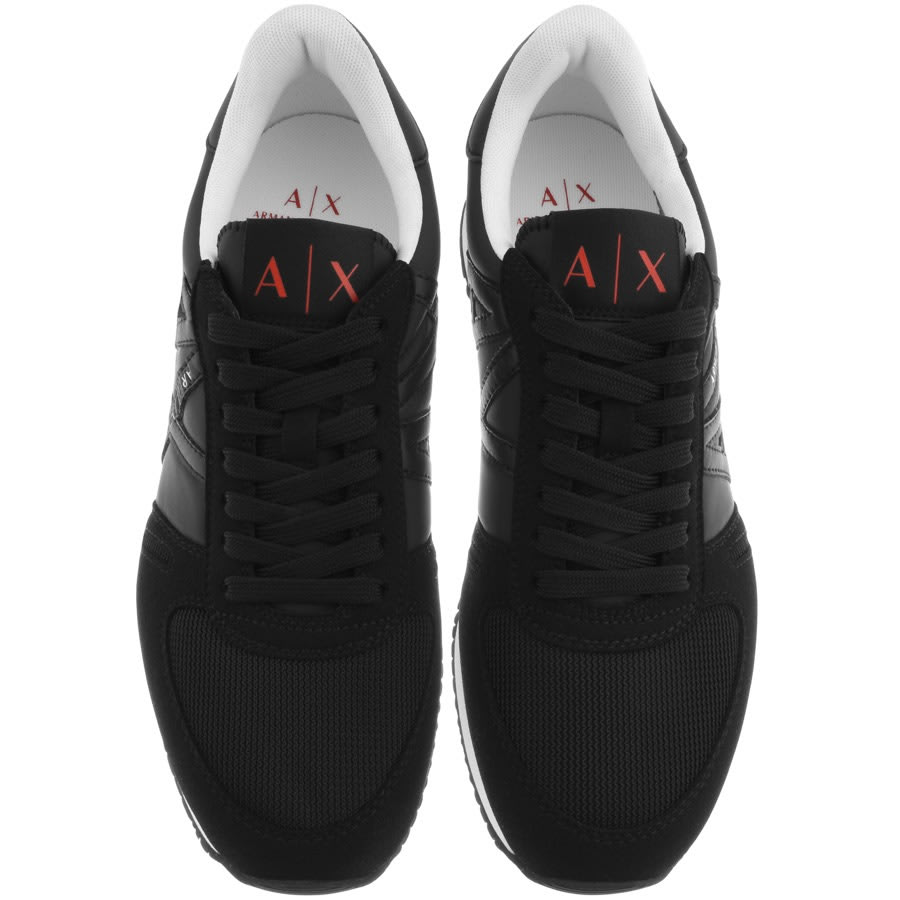 Alternative Image for ProductArmani Exchange Logo Trainers Black3