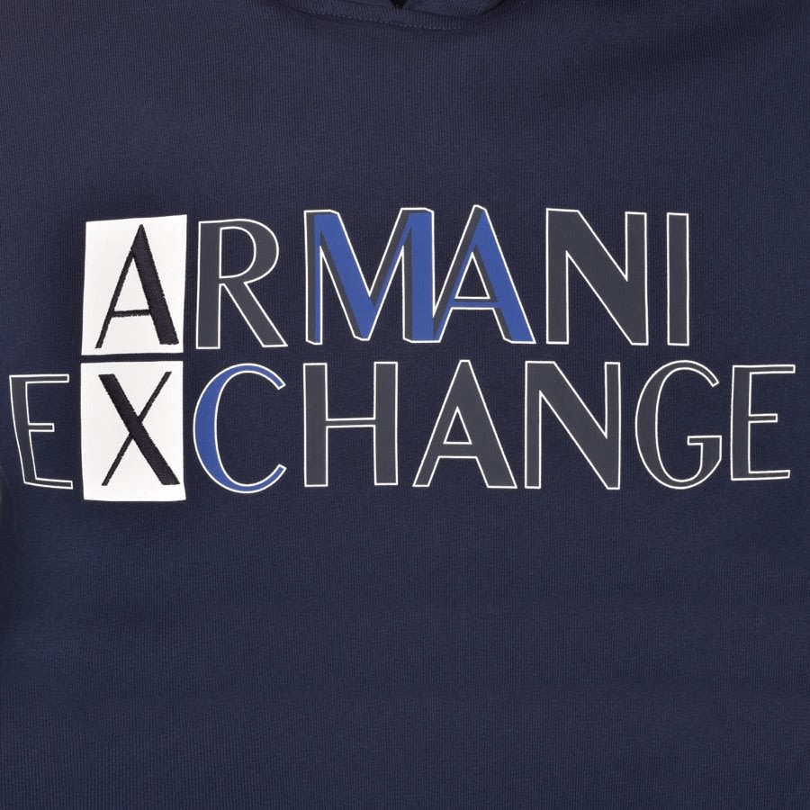 Alternative Image for ProductArmani Exchange Logo Hoodie Navy3