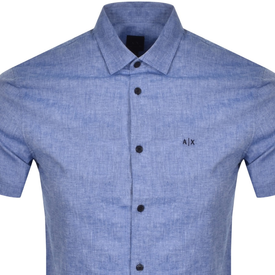 Alternative Image for ProductArmani Exchange Short Sleeved Shirt Blue2