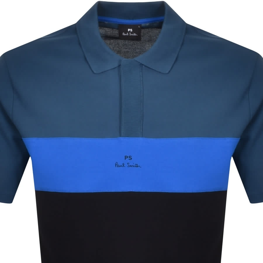 Alternative Image for ProductPS By Paul Smith Colour Block Polo T Shirt Blue2