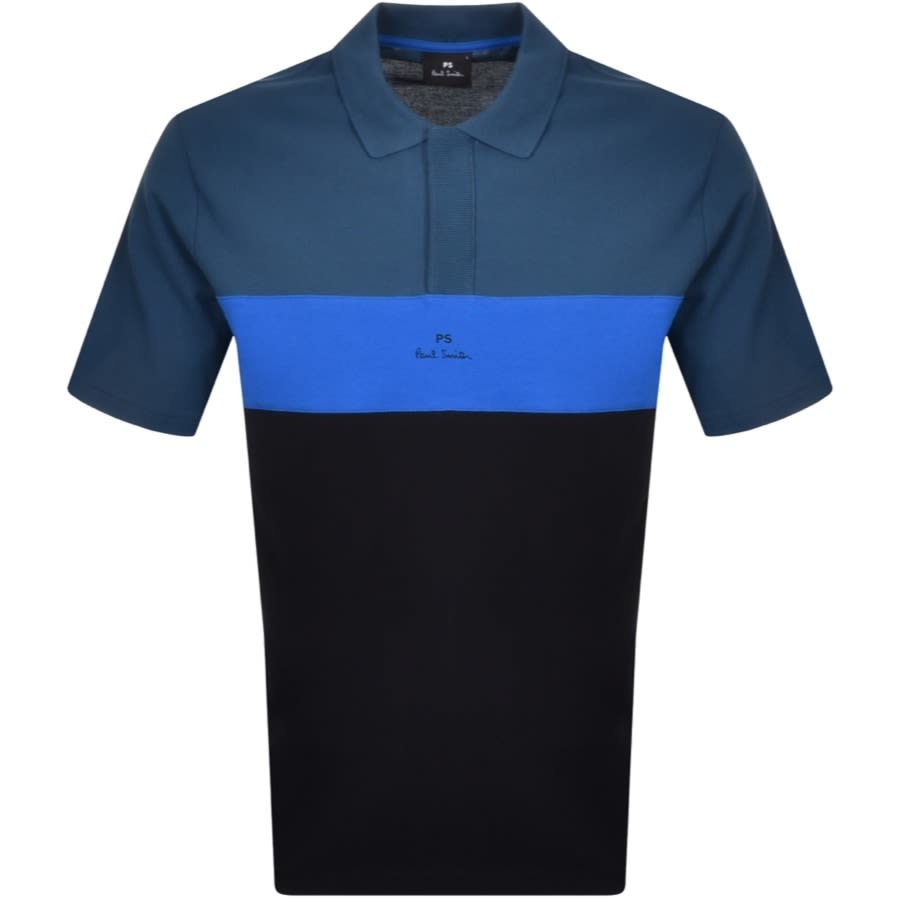 Alternative Image for ProductPS By Paul Smith Colour Block Polo T Shirt Blue1