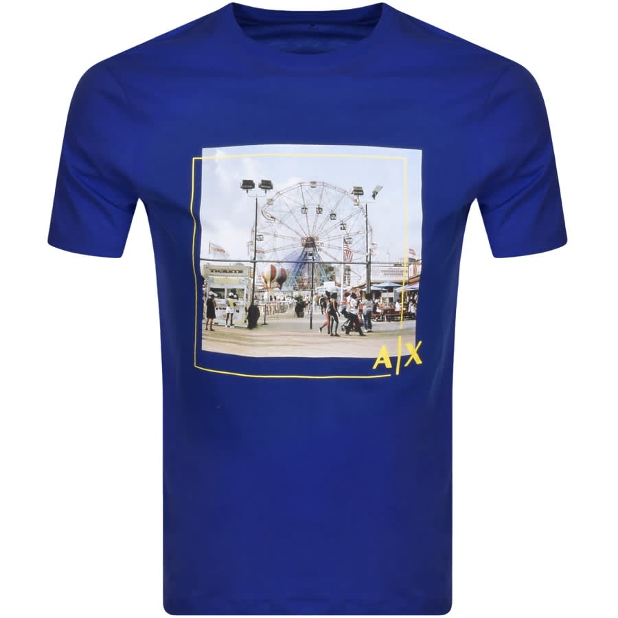Alternative Image for ProductArmani Exchange Crew Neck Logo T Shirt Blue1