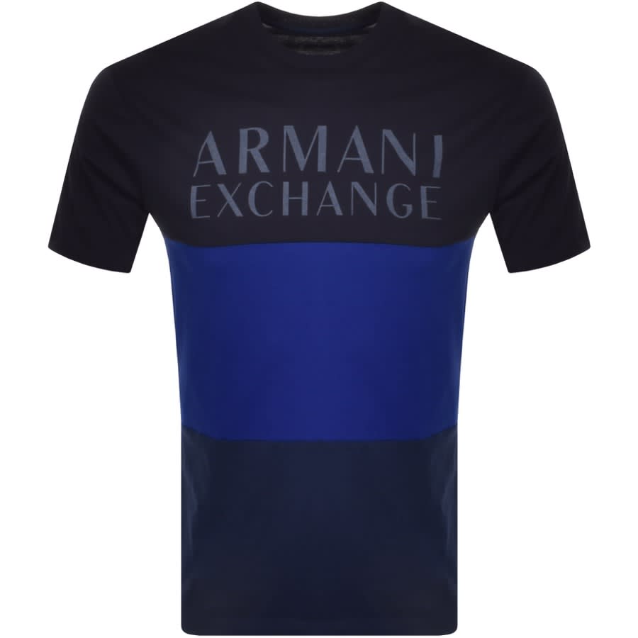 Alternative Image for ProductArmani Exchange Crew Neck Logo T Shirt Navy1
