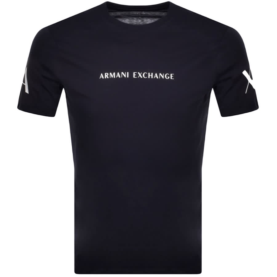 Alternative Image for ProductArmani Exchange Crew Neck Logo T Shirt Navy1